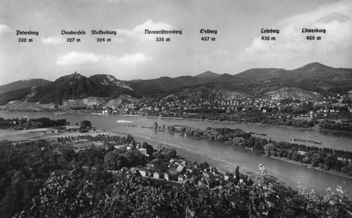 Ansichtskarte siebengebirge, 1950er-Jahre